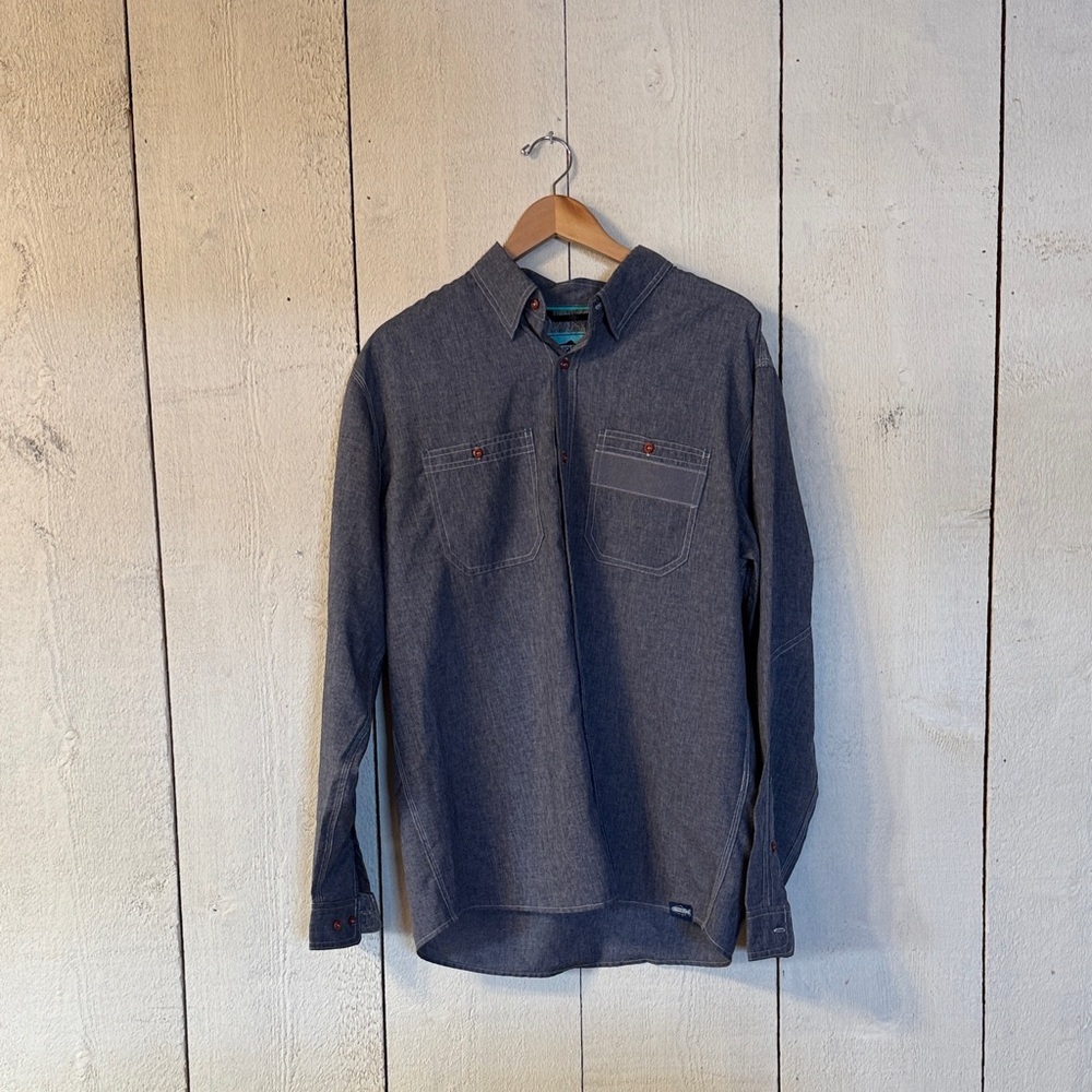 Rep Your Water Fly Fishing Button Down Longsleeve - River Topo